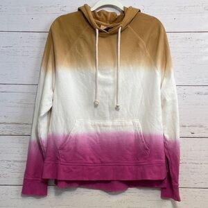 Universal Thread Ombré Hoodie in Camel, Cream and Fuchsia, size L, NWOT